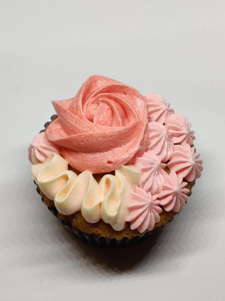 Pink buttercream cupcakes